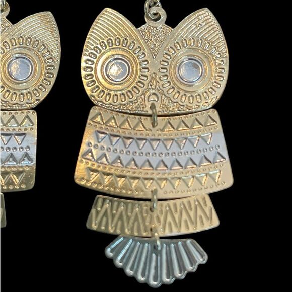 18K GOLD FILLED OWL EARRINGS - Picture 3 of 3